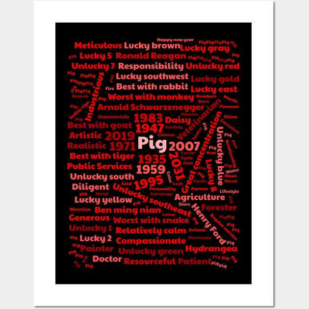 Year of the pig Wall Art by All About Nerds